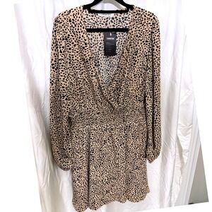 Leopard Flowy Dress Boho Chic Cottagecore Soft Girl Animal Print Rayon Dress